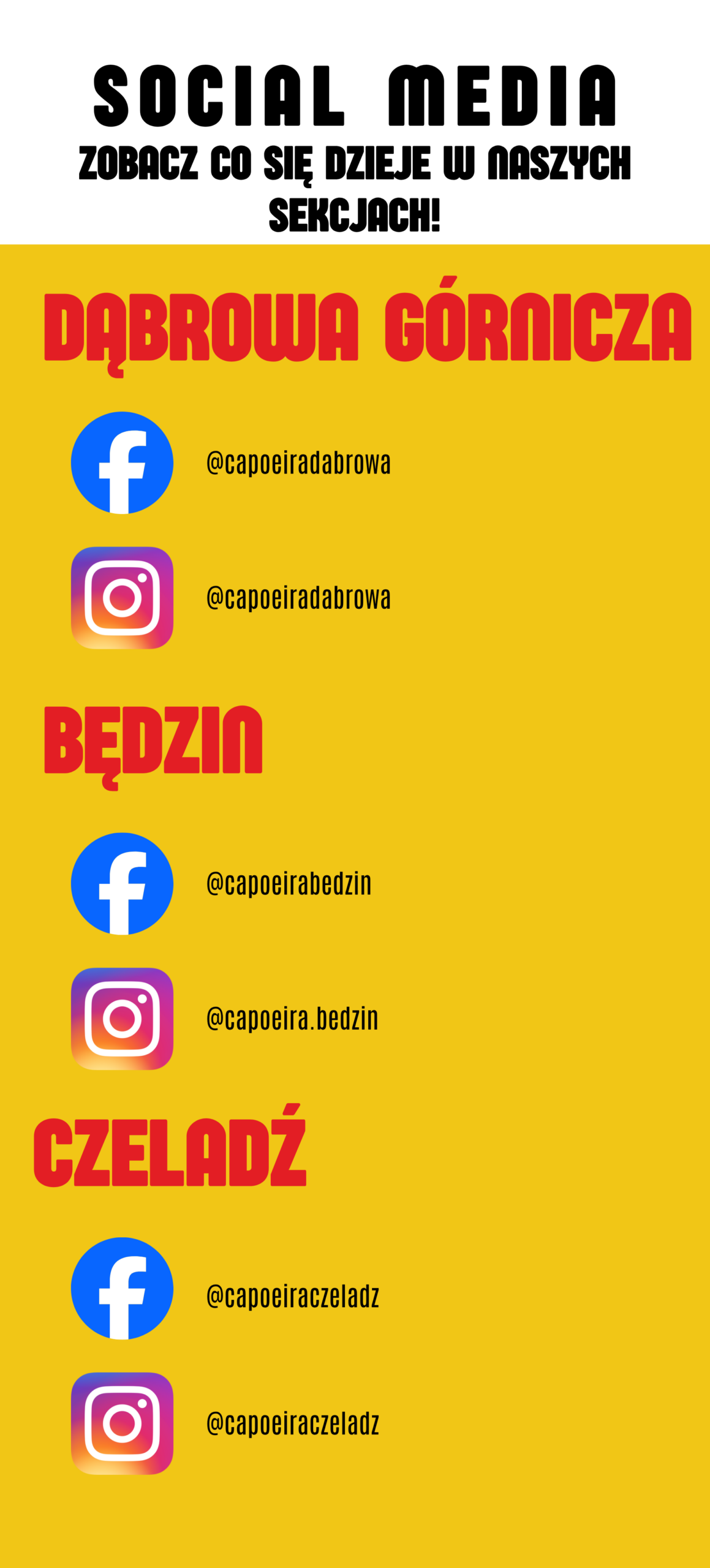 Social media KS Capoeira - Dąbrowa Górnicza, Będzin i Czeladź