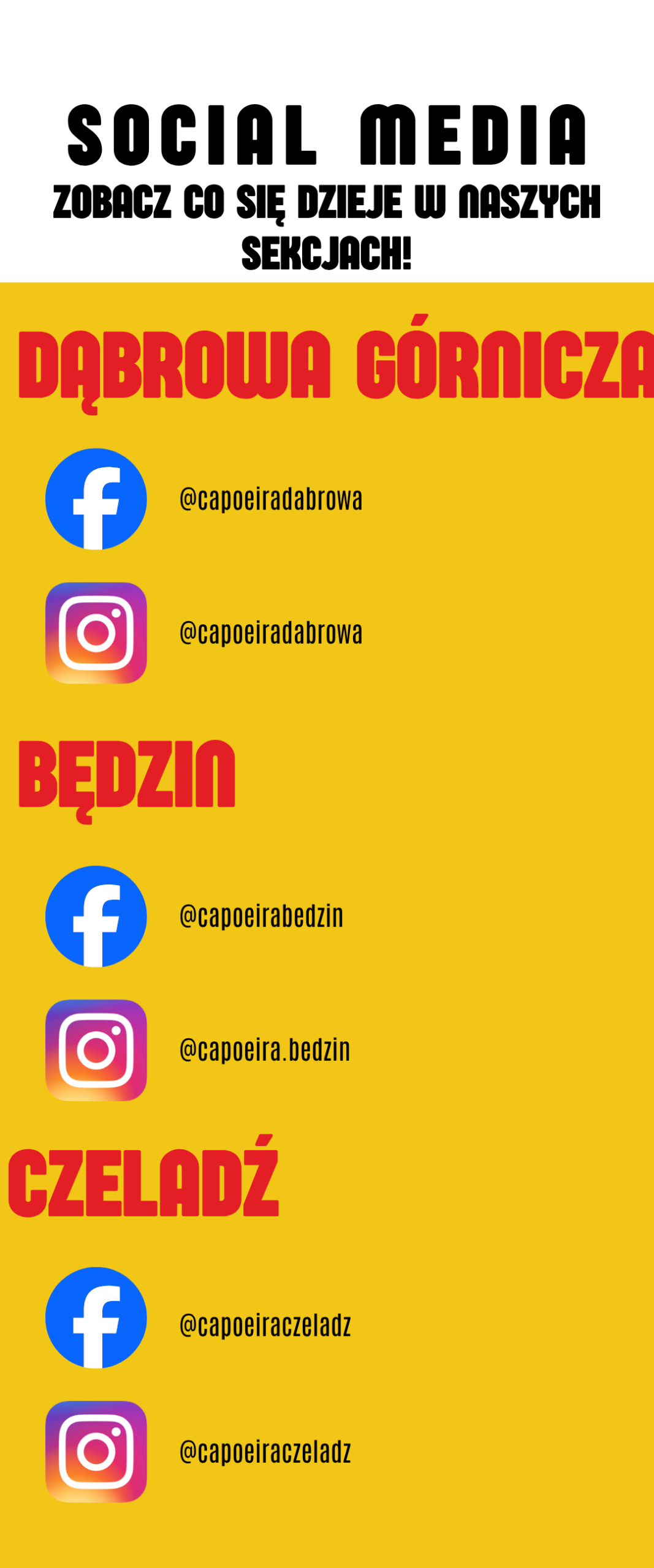 Social media KS Capoeira - Dąbrowa Górnicza, Będzin i Czeladź
